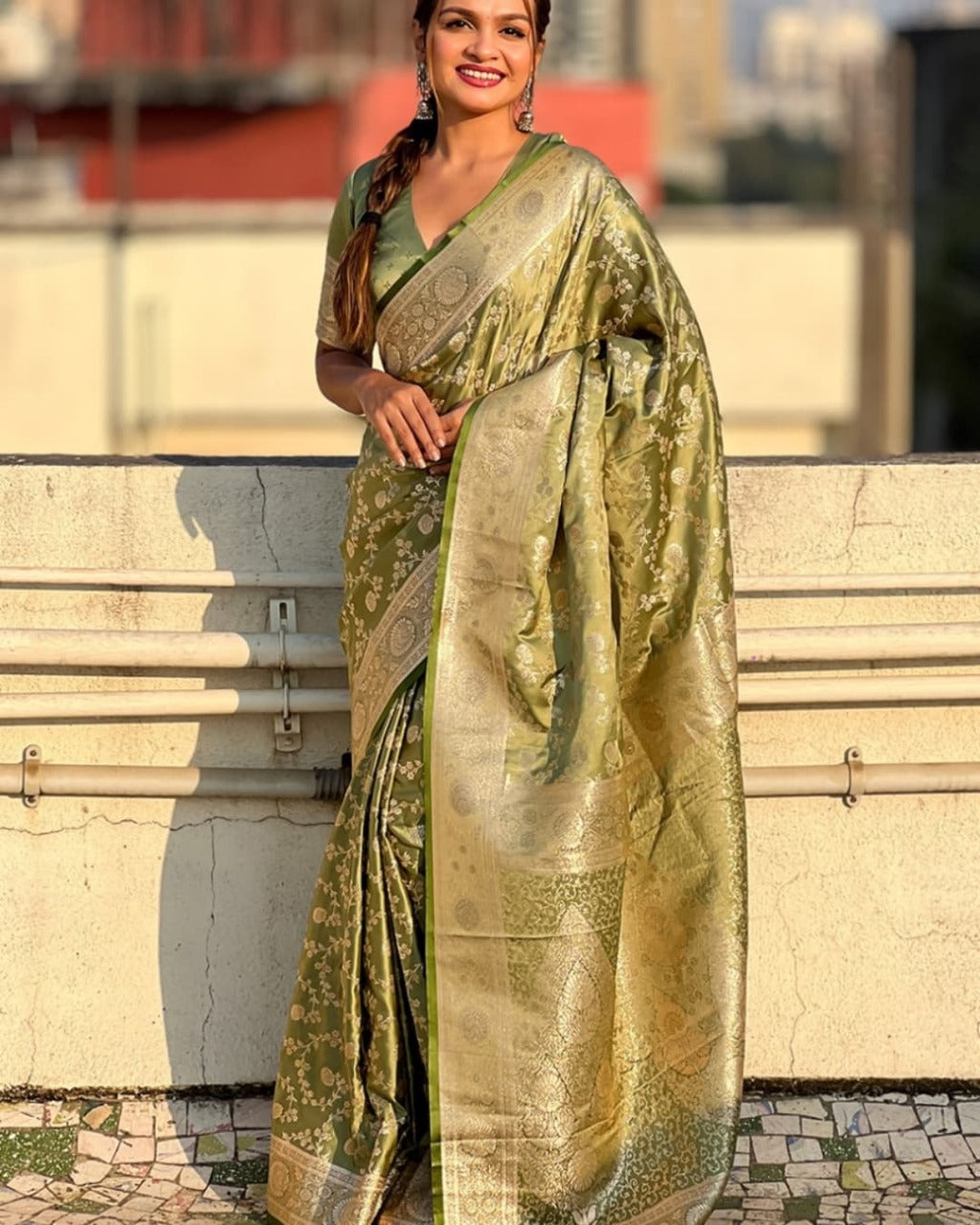 Susurrous Green Soft Silk Saree With Prodigal Blouse Piece