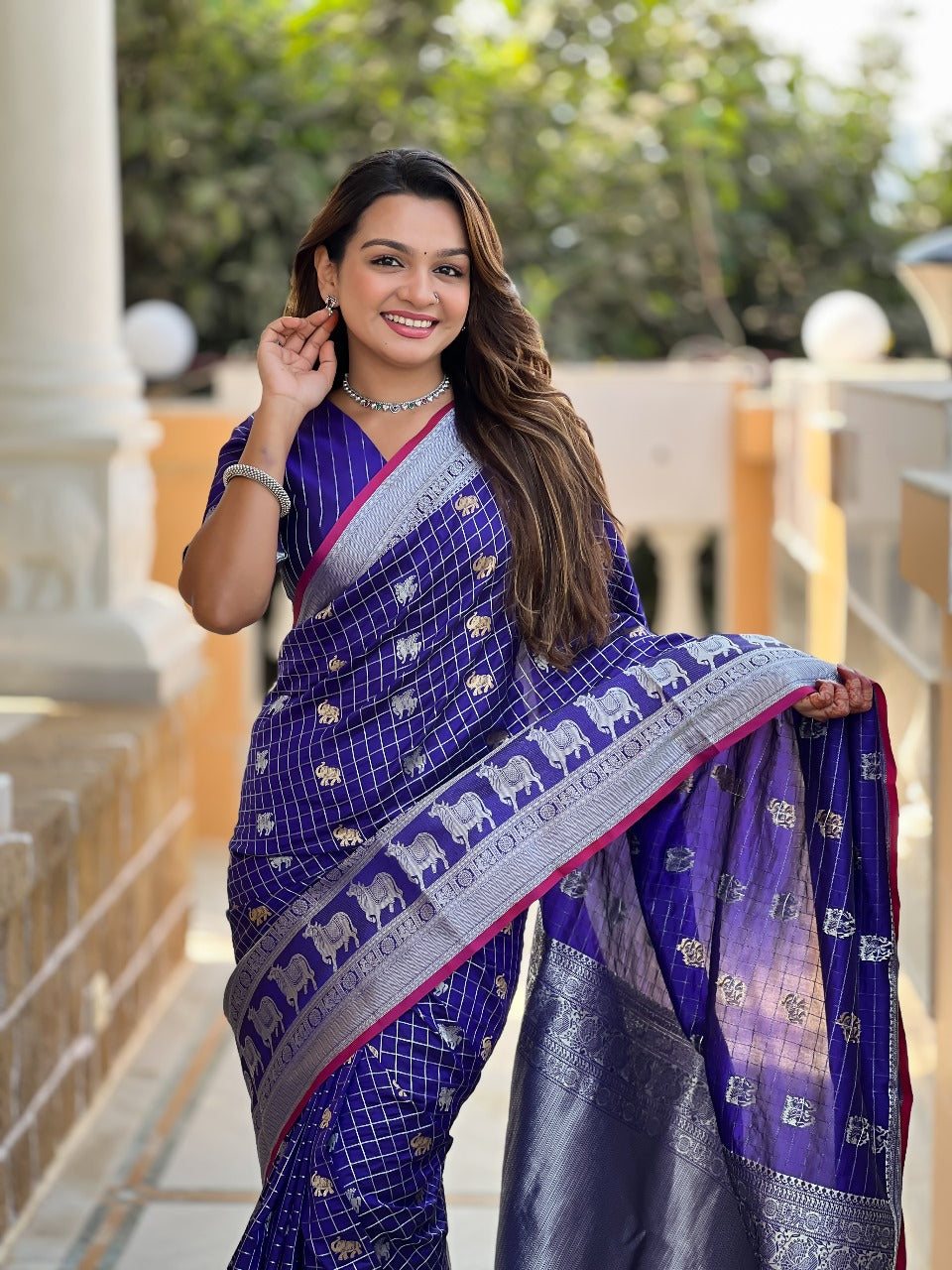 Effervescent Royal Blue Soft Silk Saree With Lovely Blouse Piece