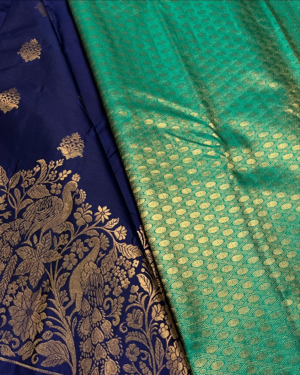 Quintessential Navy Blue Soft Banarasi Silk Saree With Invaluable Blouse Piece