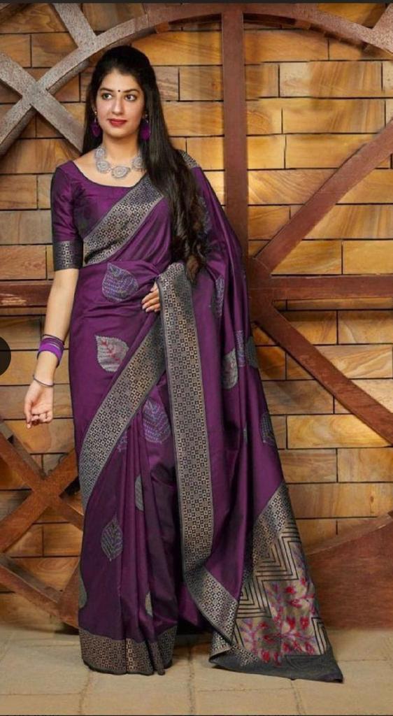 Transcendent Purple Soft Silk Saree With Supernal Blouse Piece