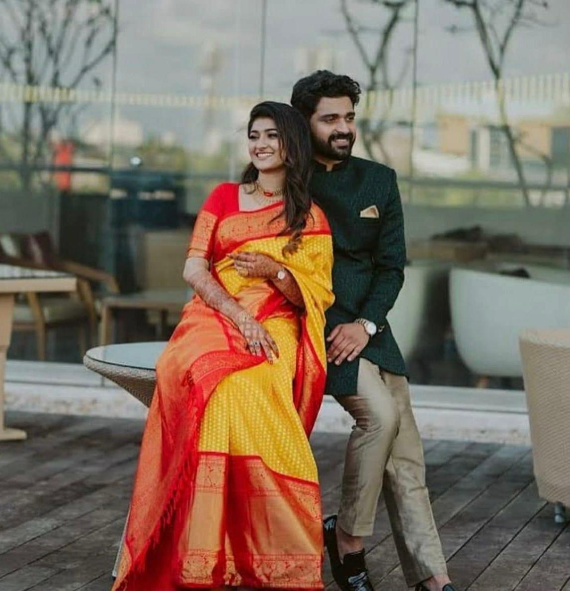 Sonorous Yellow Soft Banarasi Silk Saree With Most Stunning Blouse Piece