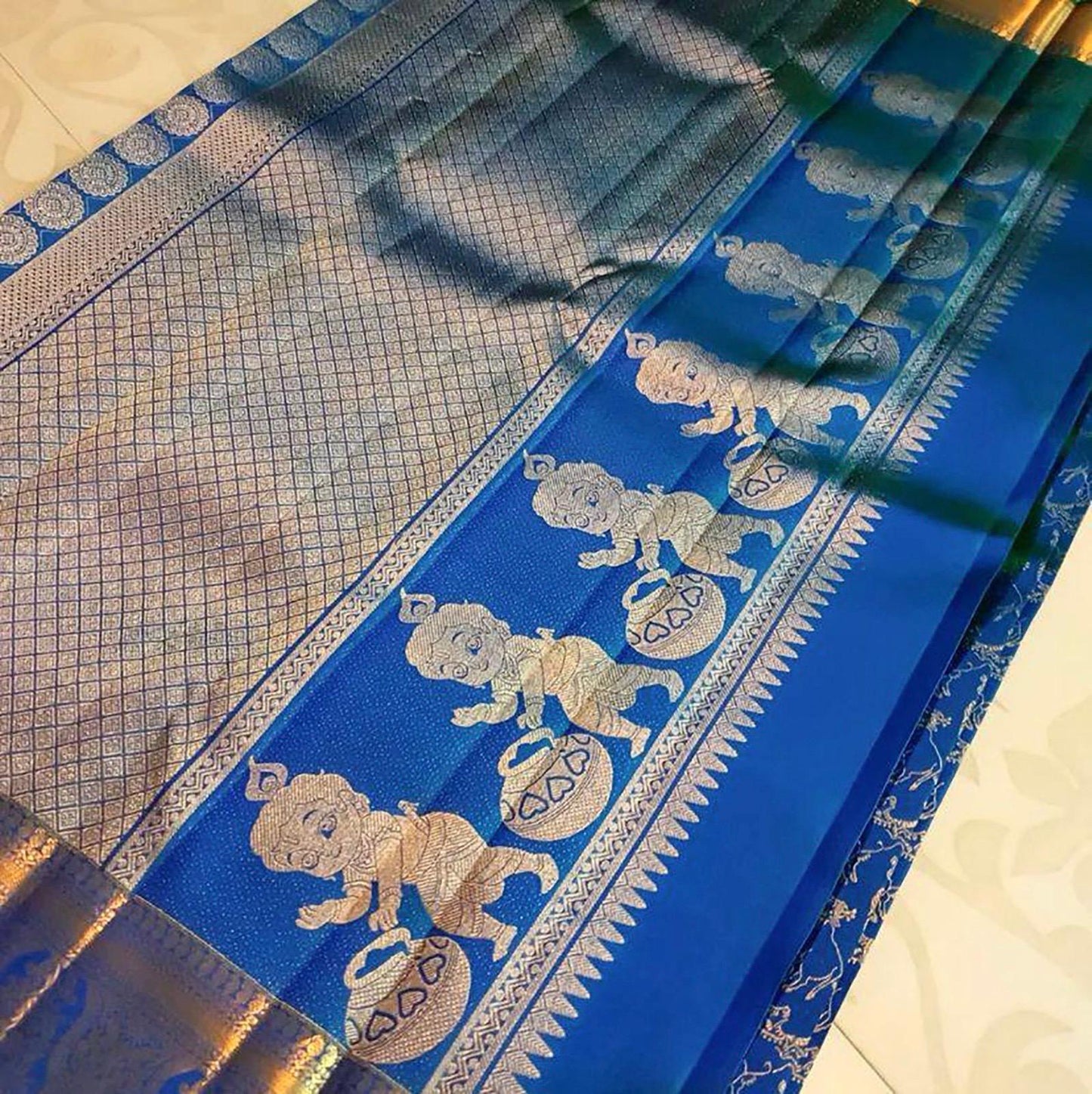Mellifluous Blue Soft Silk Saree With Ailurophile Blouse Piece