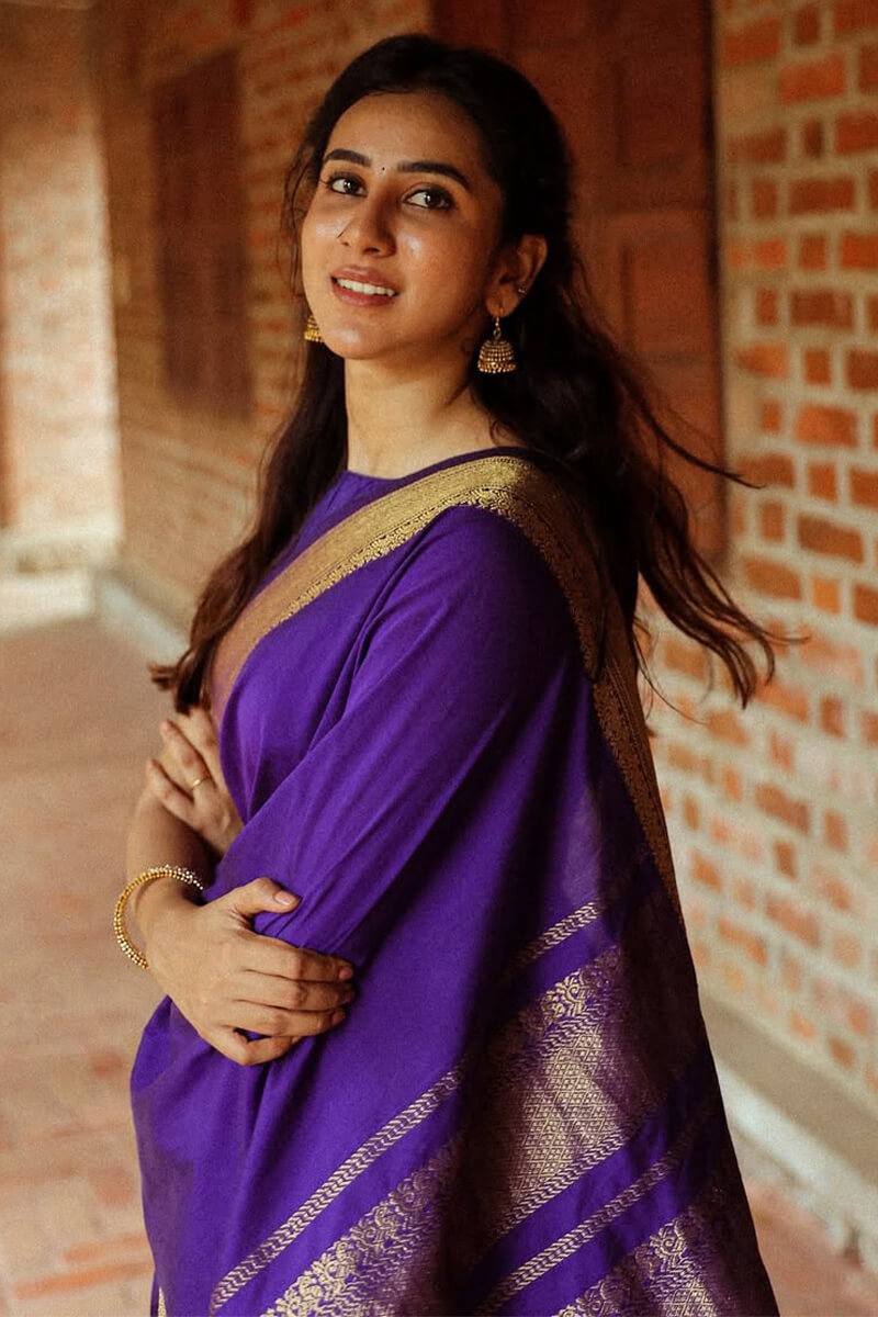 Effulgent Purple Soft Silk Saree With Engaging Blouse Piece 0 Reviews