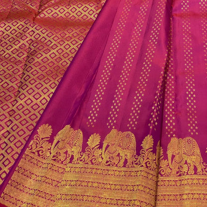 Desirable Dark Pink Soft Banarasi Silk Saree With cBlouse Piece