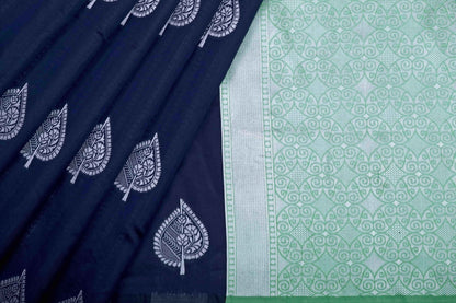Pretty Blue Soft Banarasi Silk Saree With Glorious Blouse Piece