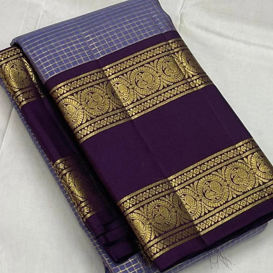 Enticing Lavender Soft Silk Saree With Evocative Blouse Piece