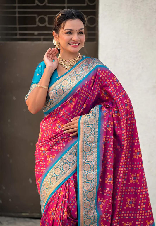 Pulsating Wine Soft Silk Saree With Luxuriant Blouse Piece