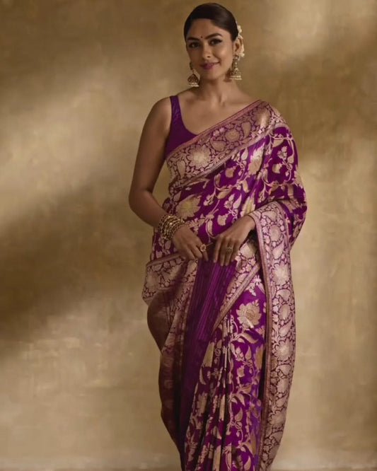 Amazing Purple Soft Banarasi Silk Saree With Surpassing Blouse Piece  27 Reviews