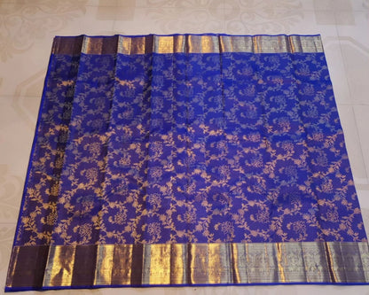 Pretty Royal Blue Soft Banarasi Silk Saree With Glorious Blouse Piece