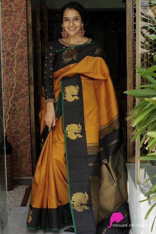 Snazzy Mustard Soft Silk Saree With Engaging Blouse Piece