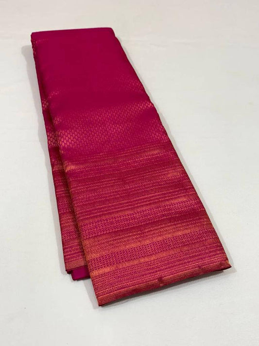 Outstanding Dark Pink Soft Silk Saree With Ethereal Blouse Piece