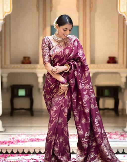 Dissemble Wine Soft Silk Saree With Seraglio Blouse Piece 0 Reviews