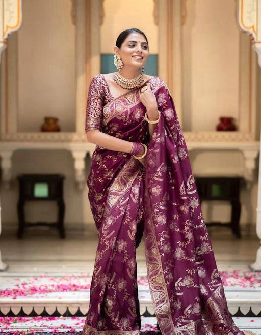 Dissemble Wine Soft Silk Saree With Seraglio Blouse Piece 0 Reviews