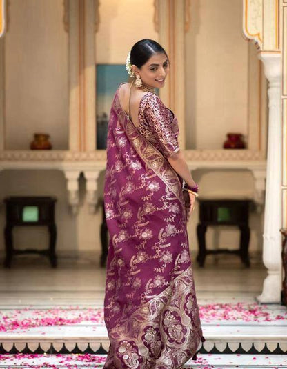 Dissemble Wine Soft Silk Saree With Seraglio Blouse Piece 0 Reviews