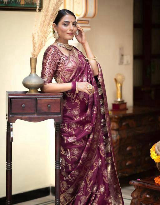 Dissemble Wine Soft Silk Saree With Seraglio Blouse Piece 0 Reviews