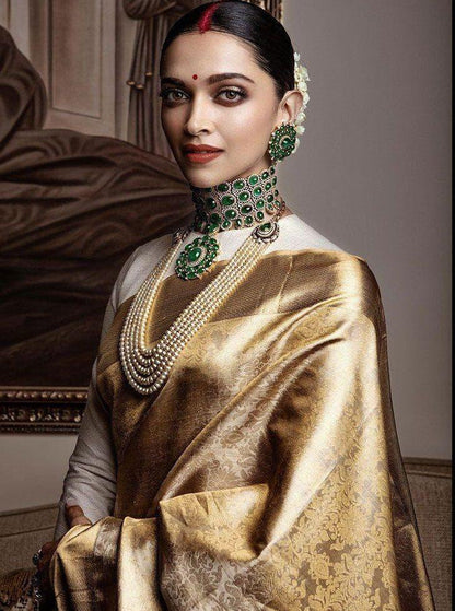 Jazzy Beige Soft Silk Saree With Stylish Blouse Piece