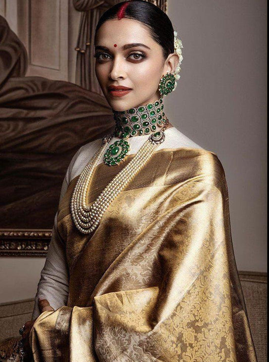 Jazzy Beige Soft Silk Saree With Stylish Blouse Piece