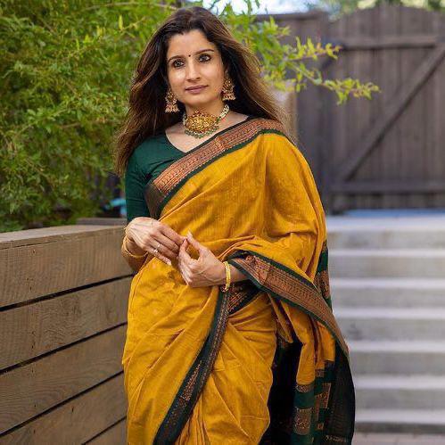 Impressive Mustard Soft Silk Saree With Enticing Blouse Piece