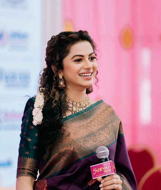 Amazing Purple Soft Silk Saree With Surpassing Blouse Piece