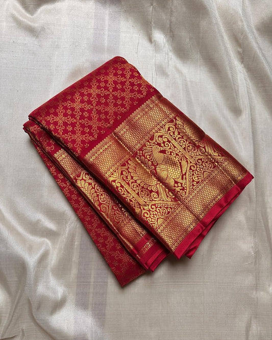 Mesmeric Maroon  Soft Banarasi Silk Saree With Opulent Blouse Piece