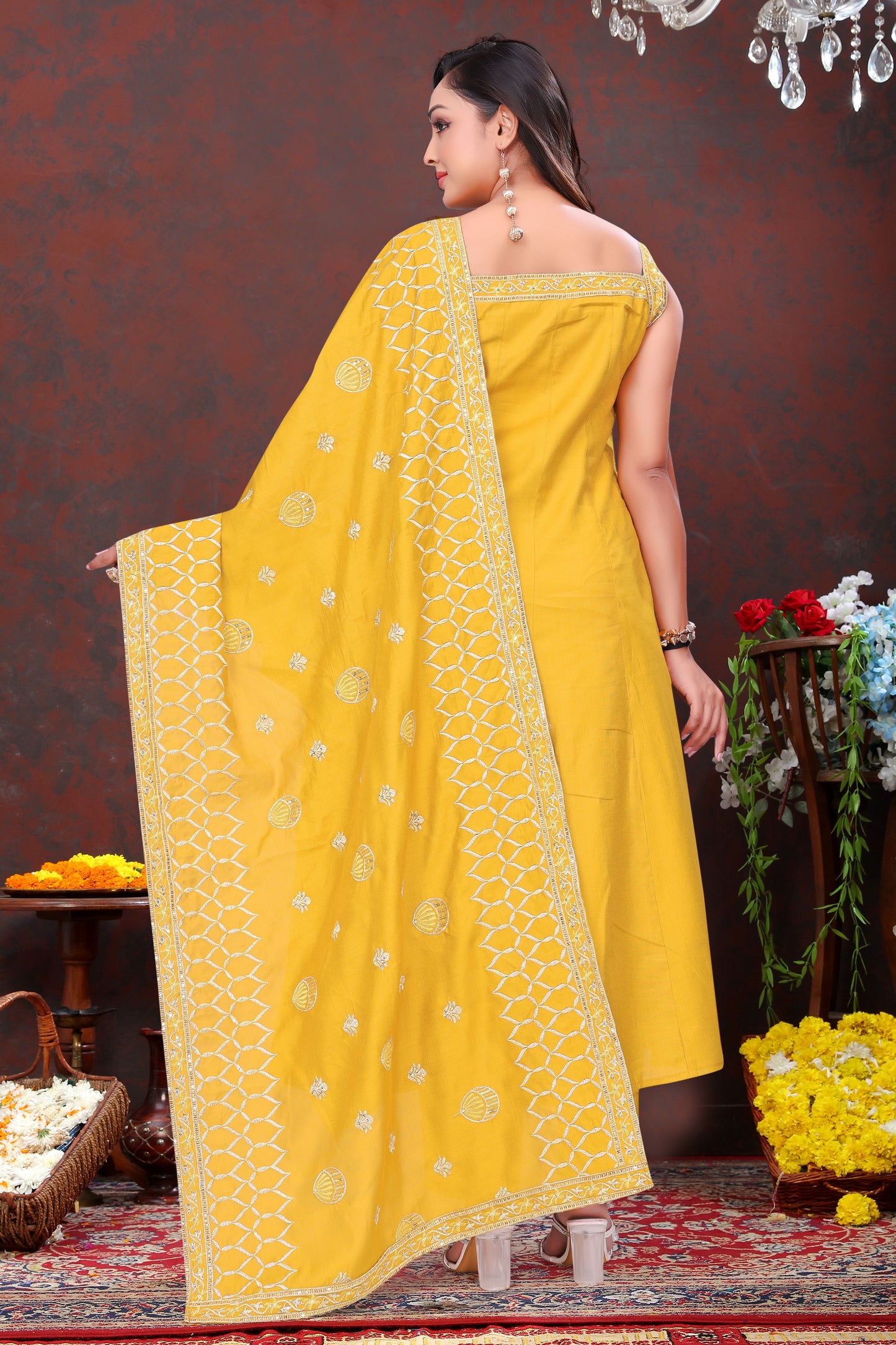 Radiant Yellow Embroidered Suit Set with Dupatta
